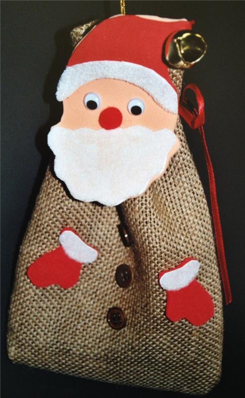 Nikolaus handicrafts tinker ideas Χριστουγεννιάτικη σακούλα από γιούτα