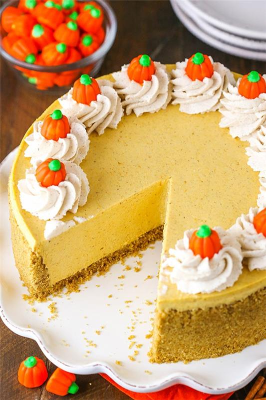 No Bake Pumpkin Cheesecake Συνταγή Cheesecake με σαντιγί