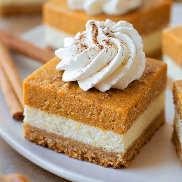 No Bake Pumpkin Cheesecake Square Cheesecake χωρίς φάρους