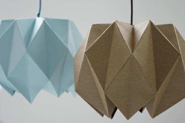 Οδηγίες αμπαζούρ καφέ μπλε origami