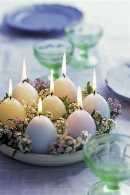 Πασχαλινές ιδέες χειροτεχνίας διακοσμήσεις κεριών Πασχαλινά αυγά