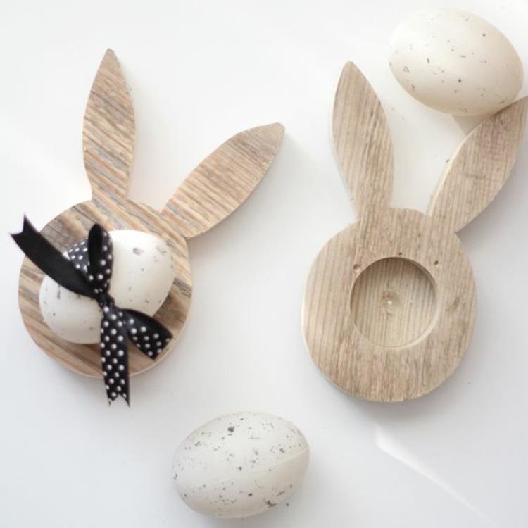 Πασχαλινή διακόσμηση από ξύλο Διακοσμητικά αντικείμενα Ιδέες διακόσμησης Πάσχας Ξύλο λαγουδάκι με βάση αυγού