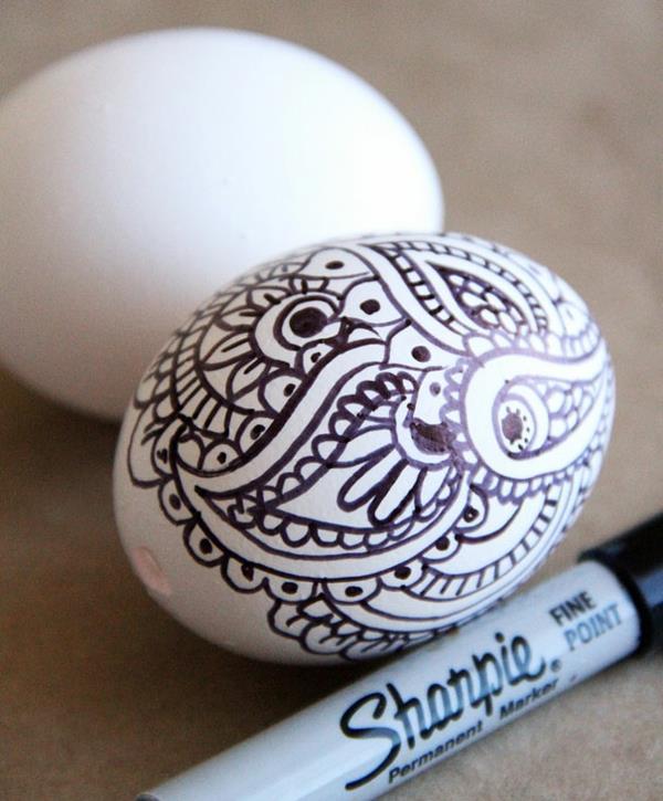 Ζωγραφική Πασχαλινά αυγά ασπρόμαυρο σχέδιο σχεδίου