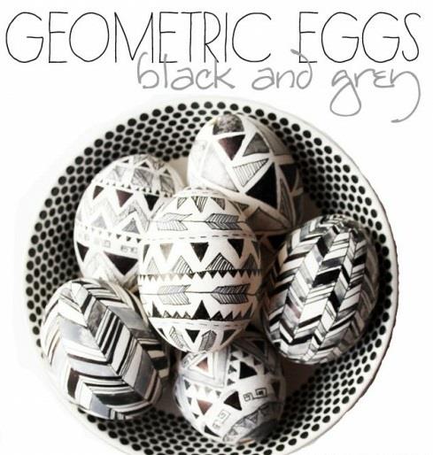 Πασχαλινά αυγά με μοτίβο σε μαύρο και άσπρο