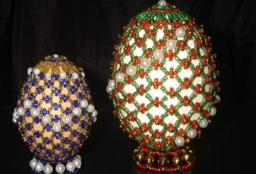 Πασχαλινά αυγά διακοσμημένα με μαργαριτάρια αυθεντικά κοσμήματα faberge