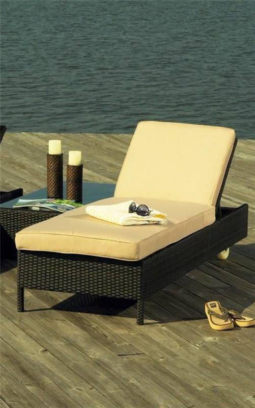 Έπιπλα εξωτερικού χώρου από έπιπλα κήπου lounge polyrattan κίτρινα