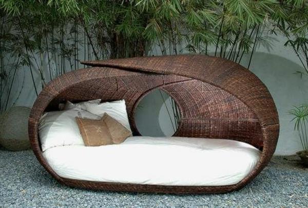 Εξωτερικές ιδέες επίπλων μπαστούνι polyrattan κήπου ιδέες επικάλυψη λευκό