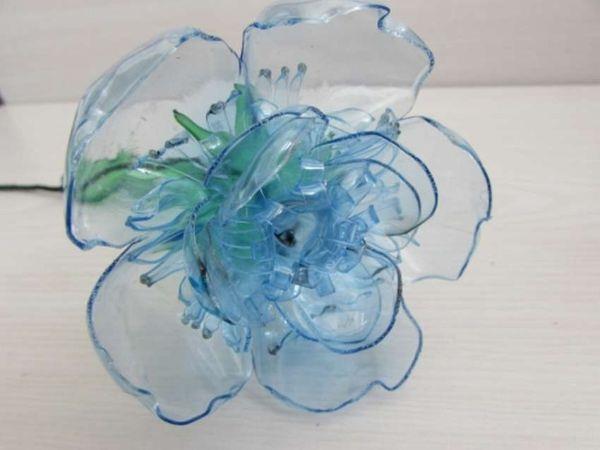Μπουκάλια PET - υπέροχα μπλε λουλούδια