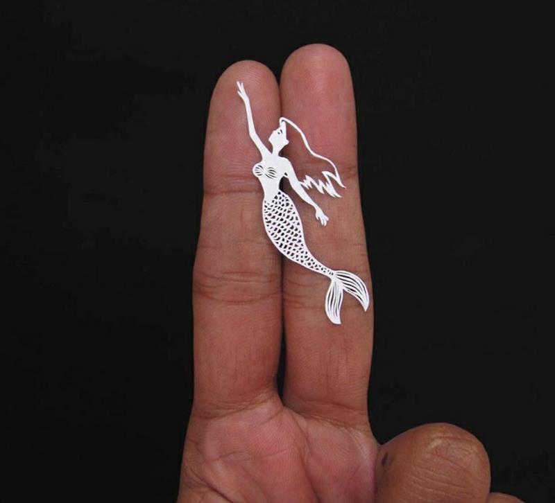 Parth Kothekar Paper Art Ariel Mermaid