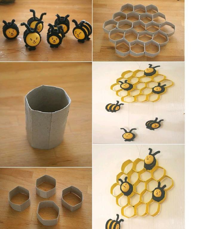 Διακόσμηση πάρτι τουαλέτας ρολό μαύρες μέλισσες χειροτεχνίες με ρολά χαρτιού τουαλέτας