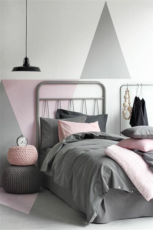 Παστέλ χρώματα τοίχου παλέτα χρωμάτων σχεδιασμός τριγώνων κρεβατιών
