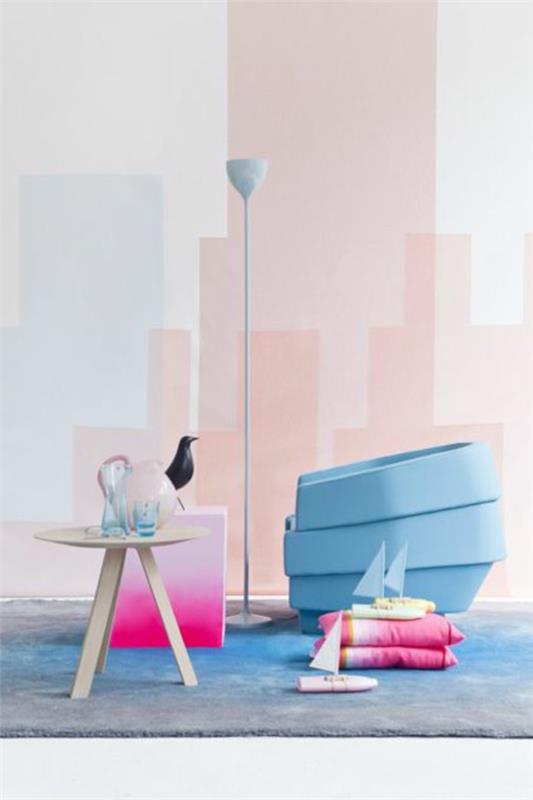 Χρώματα τοίχου παλέτα χρωμάτων παστέλ σχέδιο σχεδίου ροζ