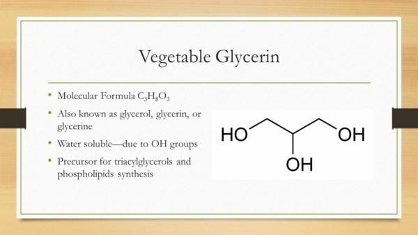 Η φυτική γλυκερίνη χρησιμοποιεί δομική φόρμουλα γλυκερίνης
