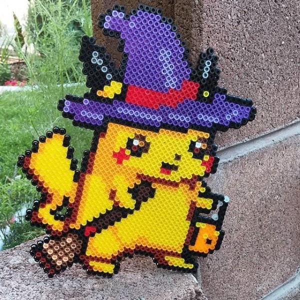 Χειροτεχνία Pokemon με παιδιά - φανταστικές ιδέες και οδηγίες για να φτιάξετε σιδερένιες χάντρες pikachu halloween