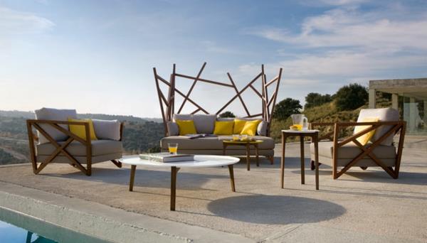 Polyrattan έπιπλα κήπου επιτραπέζια καρέκλα υπαίθριο avant-garde τραπέζι