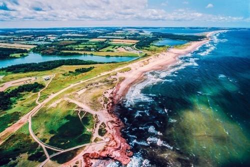 Νησί του Πρίγκιπα Εδουάρδου Καναδά Πορτοκαλί-κόκκινο αμμοβολή