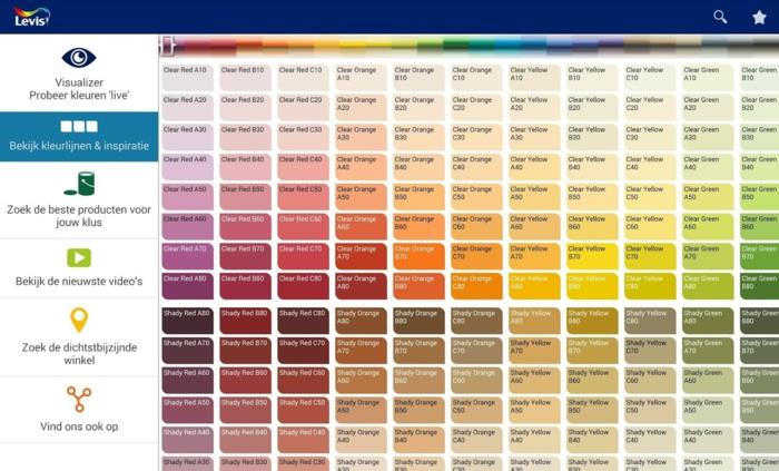 Psychυχολογία χρωμάτων Levis Visualizer παλέτα βαφής τοίχου