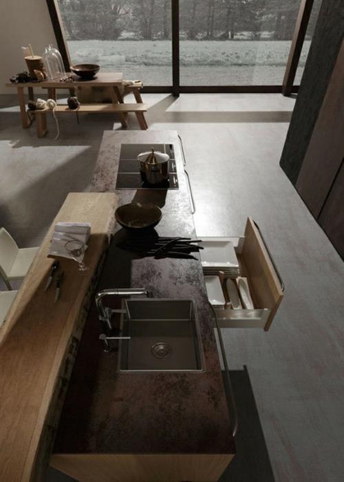 Τραχιά φανταχτερά σχέδια κουζίνας συρτάρια νεροχύτη