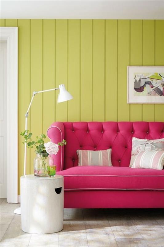 Ιδέες εσωτερικού σχεδιασμού έπιπλα σαλονιού ροζ καναπές