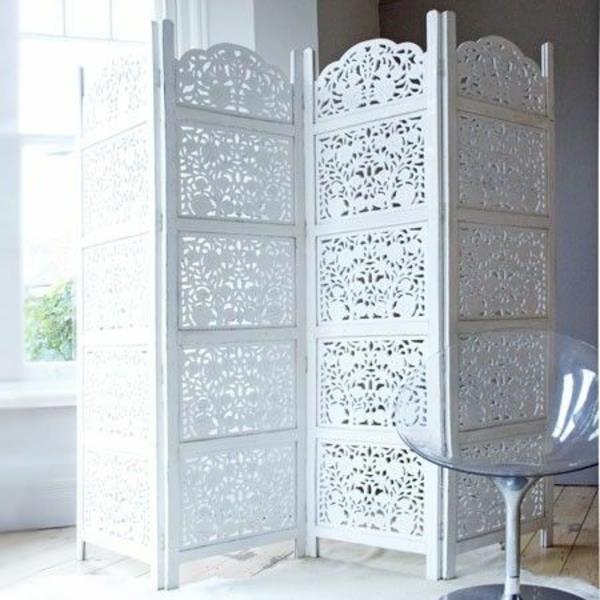 Διαχωριστικό δωματίου από ξύλο σχεδιασμό διαχωριστικό δωματίου Μαροκινό λευκό