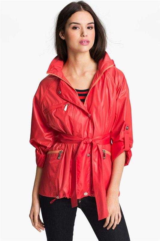 Αδιάβροχο μπουφάν μόδας κόκκινο σπορ