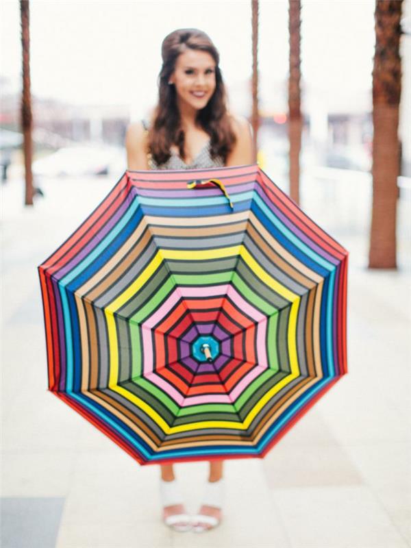 Ομπρέλα ουράνιο τόξο μόδας Rainwear