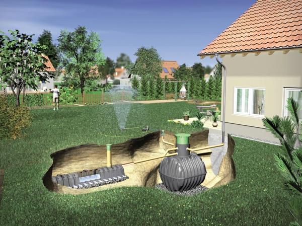 Το νερό της βροχής χρησιμοποιεί υπόγειο σύστημα συλλογής βρόχινου νερού