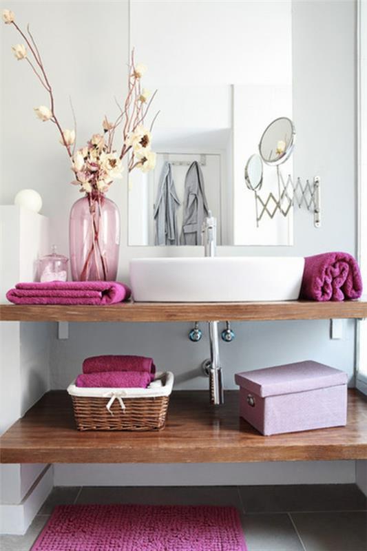 μπάνιο ροζ πετσέτες μπάνιου ροζ τοίχο σχεδιασμός γυάλινα αγγεία