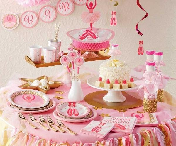 Ροζ παιδική διακόσμηση πάρτι