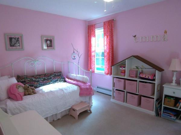 Κάντε παιδικό δωμάτιο ροζ μεταλλικό σκελετό πλαίσιο κρεβάτι μωρό emma