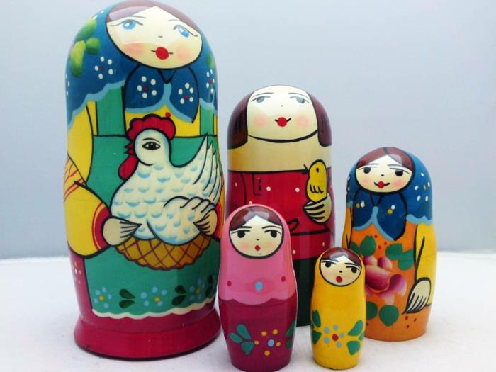 Ρωσικές κούκλες Russian Matryoshka Family Women Rooster