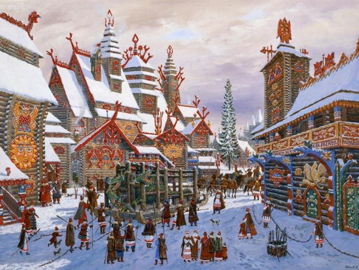 Ρωσικά Χριστούγεννα Χριστούγεννα στη Ρωσία Σλαβικό φεστιβάλ χειμερινού ηλιοστασίου
