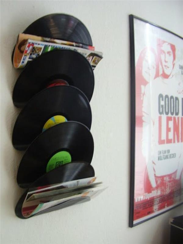 Βινυλίου δίσκος ιδέες χειροτεχνίας ράφι τοίχου για DIY έργα περιοδικών