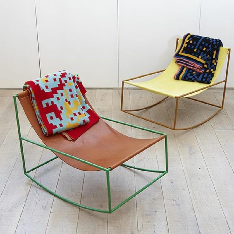 Μεταλλικές κουνιστές καρέκλες δερμάτινες μοντέρνες κουνιστές καρέκλες