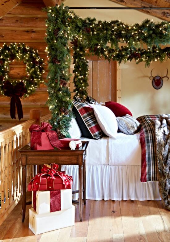 Διακοσμήστε την κρεβατοκάμαρα για τα Χριστούγεννα Μια όαση ευεξίας δημιουργείται από λευκά, κόκκινα κλινοσκεπάσματα