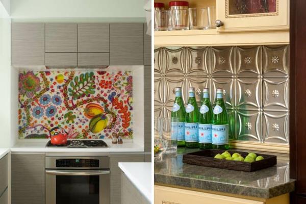 Όμορφη κουζίνα splashback ζωγραφισμένη DIY