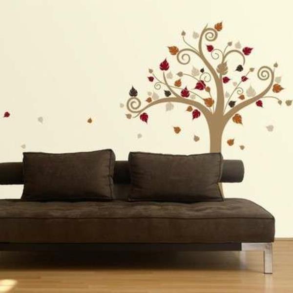 Αυτοκόλλητο τοίχου και αυτοκόλλητο τοίχου ως καναπές διακόσμησης καφέ