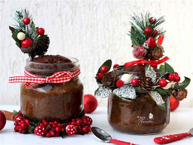 Χριστουγεννιάτικη διακόσμηση κέικ σοκολάτας