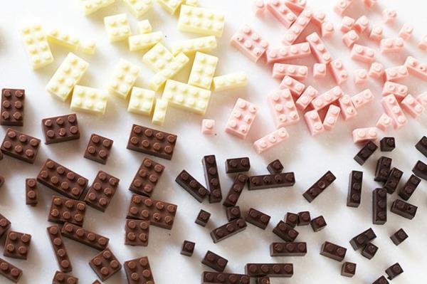 Σοκολάτα σε σχήματα περίτεχνα σχεδιαστικά κομμάτια lego