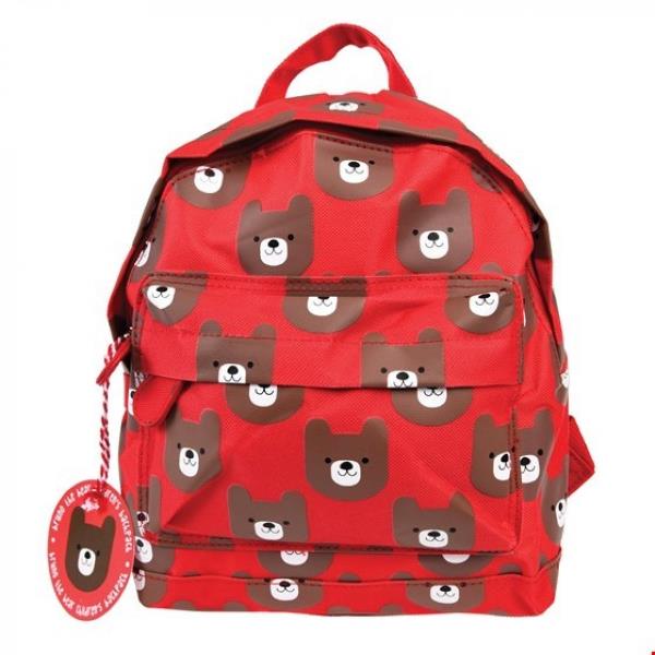 Σχολική τσάντα - κόκκινη σχολική τσάντα με σχέδια