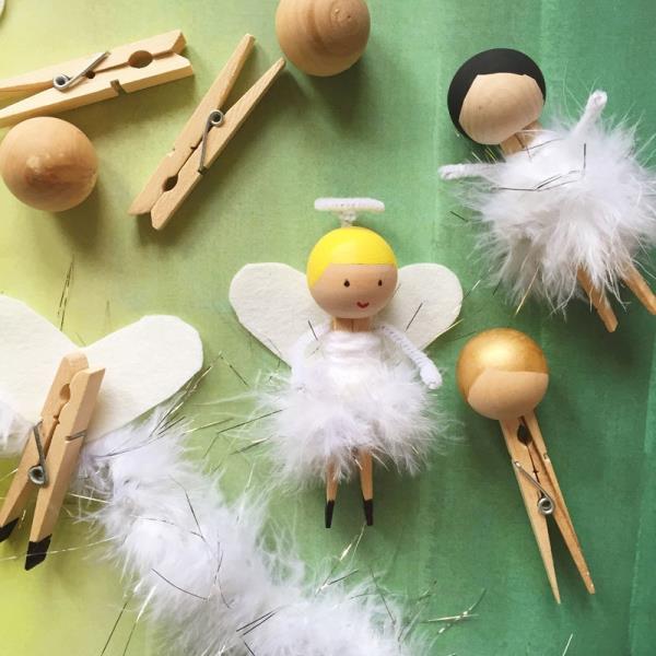 Guardian angels tinker με παιδιά για τα Χριστούγεννα - μαγικές ιδέες και οδηγίες για απλά μανταλάκια αγγέλου DIY