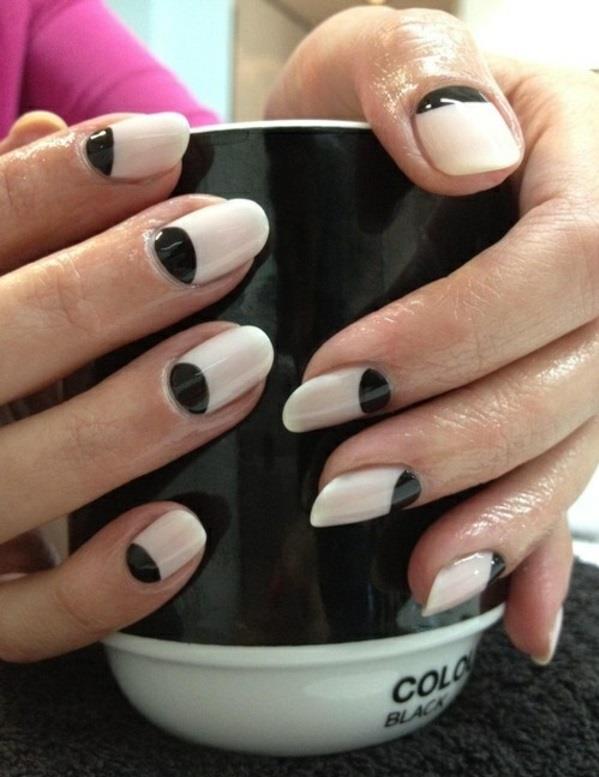 DIY DIY ασπρόμαυρα gel νύχια