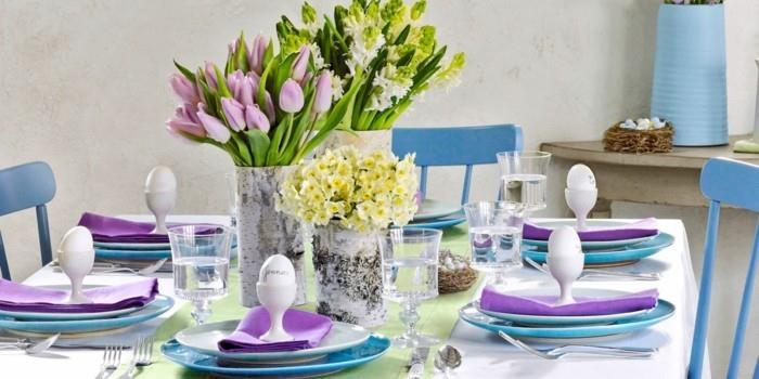Σπιτικό σουπλά για το Πάσχα με λευκά και μοβ χρώματα