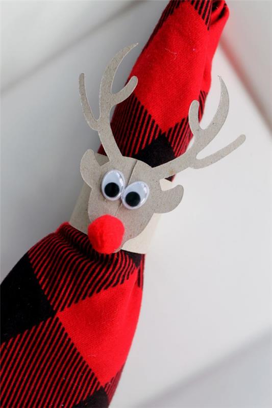 Δαχτυλίδια χαρτοπετσέτας Tinker για τα Χριστούγεννα - κομψές ιδέες και οδηγίες για μια εορταστική διακόσμηση τραπεζιού ταράνδων rudolf serviette deko