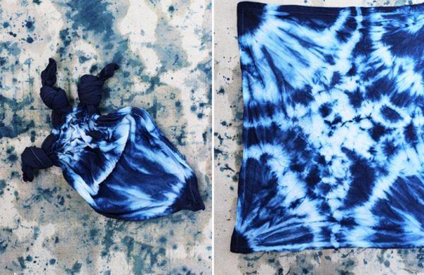 Τεχνική Shibori - πολύ ωραίο μπλε ύφασμα