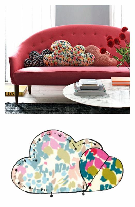 Ράψτε τα δικά σας μαξιλάρια καναπέ δημιουργικές ιδέες χειροτεχνίας σχηματίζουν σύννεφα