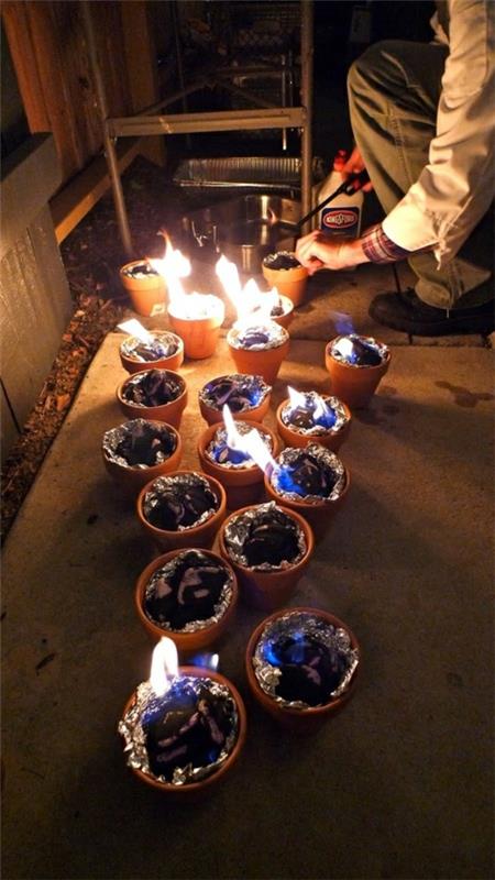 Υπαίθριο πάρτι που σχεδιάζει φωτιά κατσαρόλα