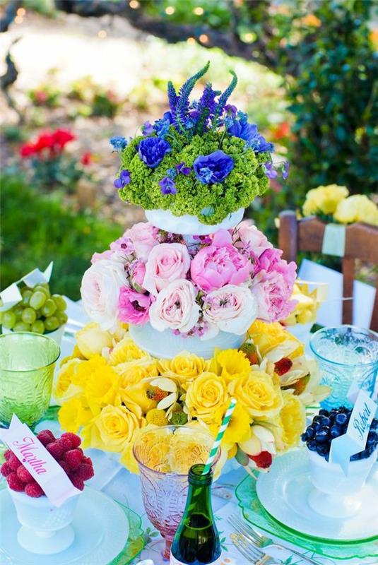 Καλοκαιρινή διακόσμηση πάρτι πολύχρωμες ιδέες κήπου διακοσμήσεις βάζο λουλουδιών
