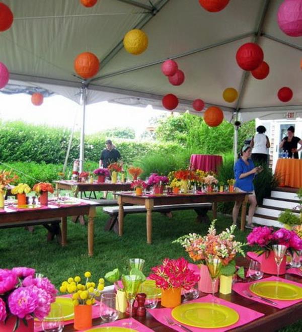 Καλοκαιρινή διακόσμηση πάρτι πολύχρωμες ιδέες κήπου διακόσμηση κρεμαστή μπάλα