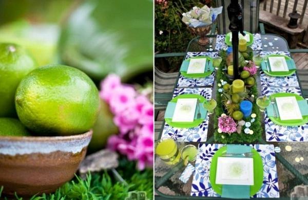 Καλοκαιρινή διακόσμηση πάρτι πολύχρωμες ιδέες κήπου διακόσμηση λεμόνια